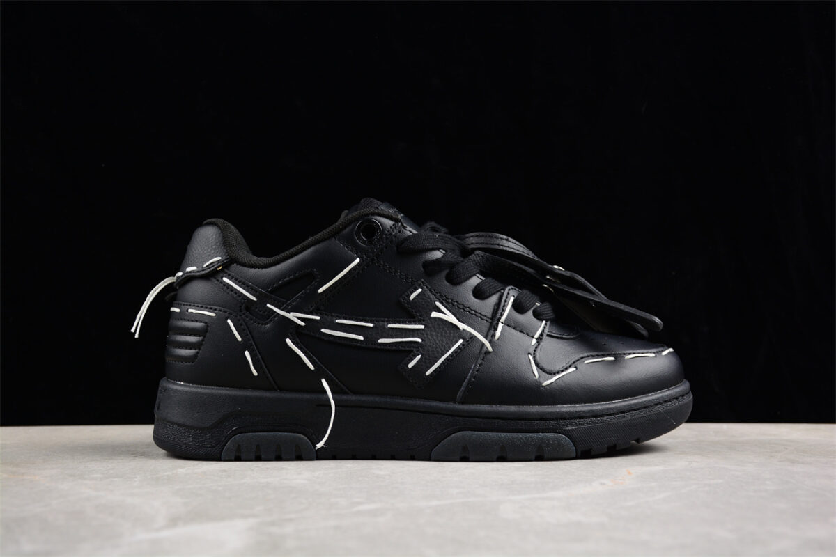 Off White Replica Out Of Office OOO Low Black White Stitch