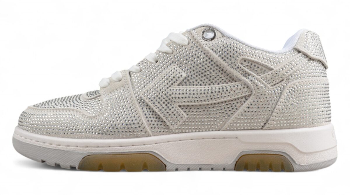 Off White Replica Out Of Office OOO Low Crystal White Rhinestone