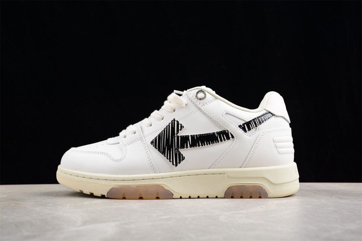 Off White Replica Out Of Office OOO Low White Black Scribble Arrow