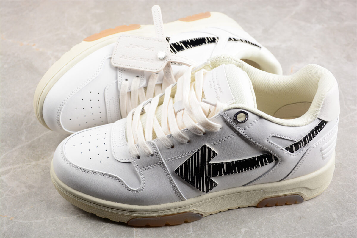 Off White Replica Out Of Office OOO Low White Black Scribble Arrow