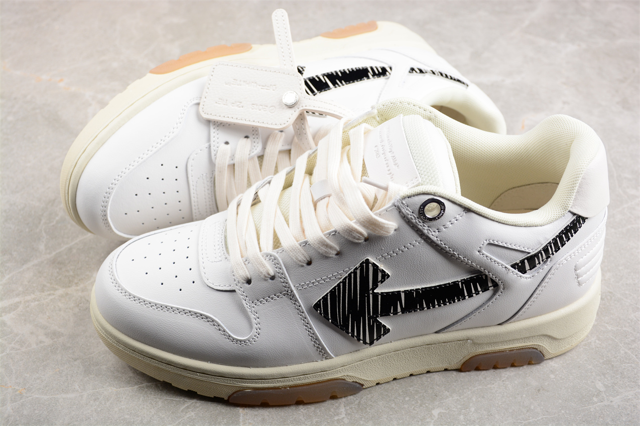 Off White Replica Out Of Office OOO Low White Black Scribble Arrow