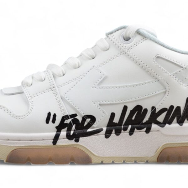 Off White Replica Out of Office "For Walking" White Black Script Sneakers