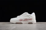 Off White Replica Out of Office "For Walking" White Pink Script Sneakers