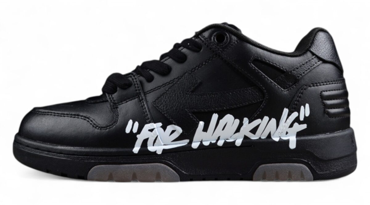 Off White Replica Out of Office Low Black Leather Sneakers "For Walking"