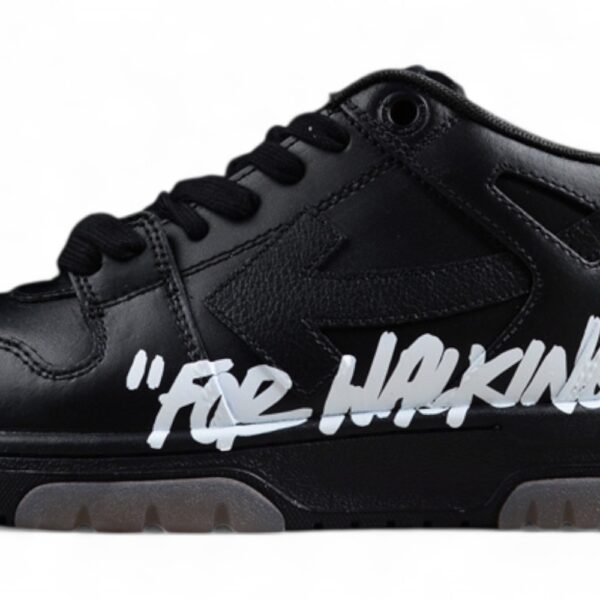 Off White Replica Out of Office Low Black Leather Sneakers "For Walking"
