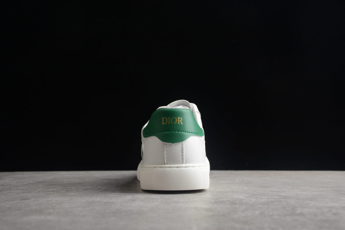 Dior Low-Top Sneaker with Green Panel & Embroidered Logo
