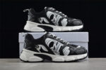Dior B22 Sneaker – Black Mesh with White Graphic Detailing