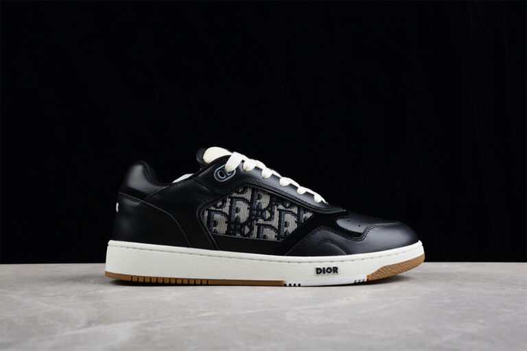 Dior B23 Oblique Low-Top Sneaker – Black with Gum Sole (Copy)