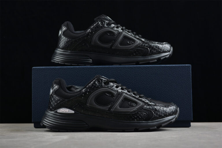 Dior B23 Oblique Low-Top Sneaker – Black with Gum Sole (Copy) (Copy)
