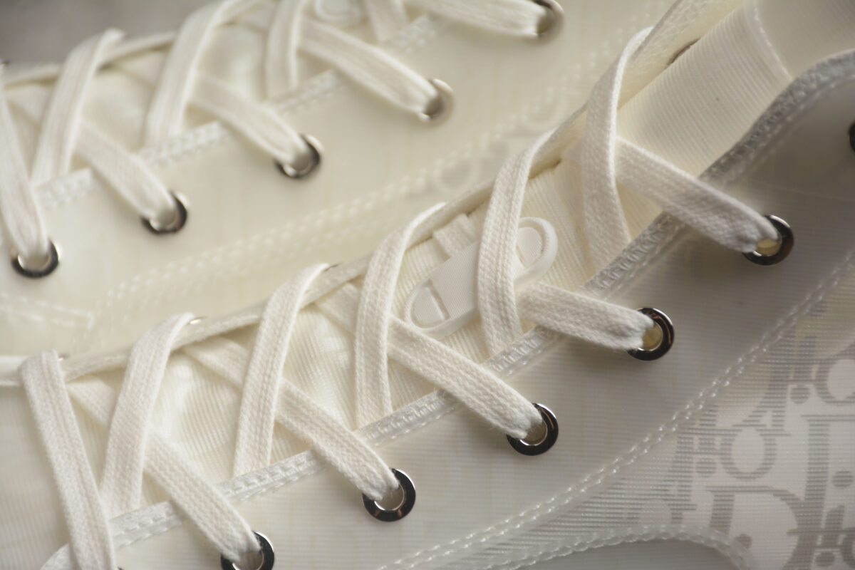 Dior B23 Oblique High-Top Sneaker – White/Transparent
