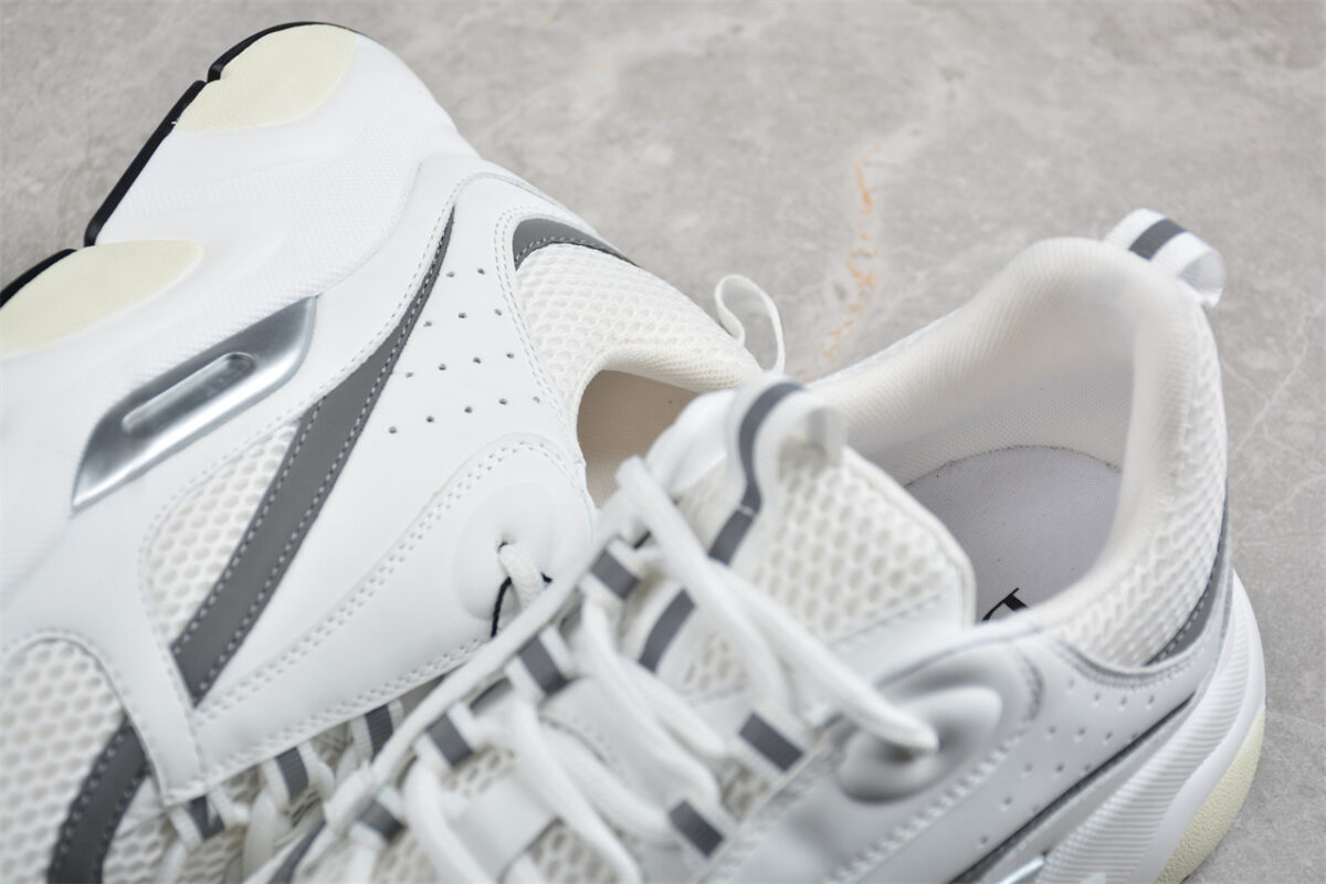 Dior Airmesh Sneaker – White Mesh with Grey Leather Overlays