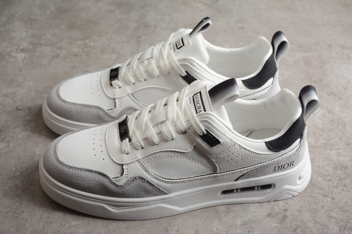 Dior B28 Low-Top Sneaker – White & Grey Leather/Suede