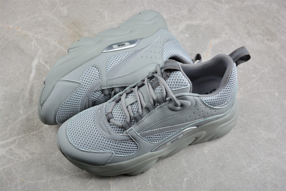 Dior Airmesh Sneaker – Grey Mesh with Tonal Leather Overlays