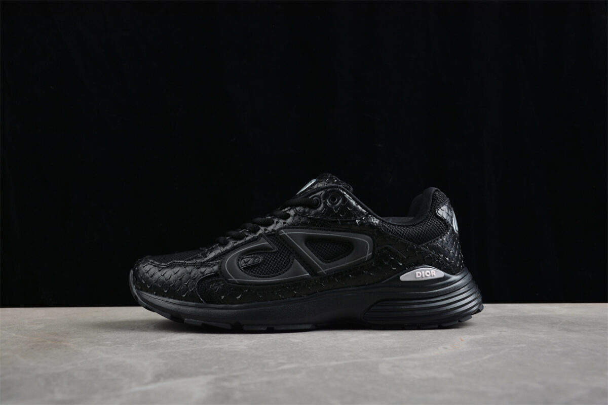 Dior B23 Oblique Low-Top Sneaker – Black with Gum Sole (Copy) (Copy)