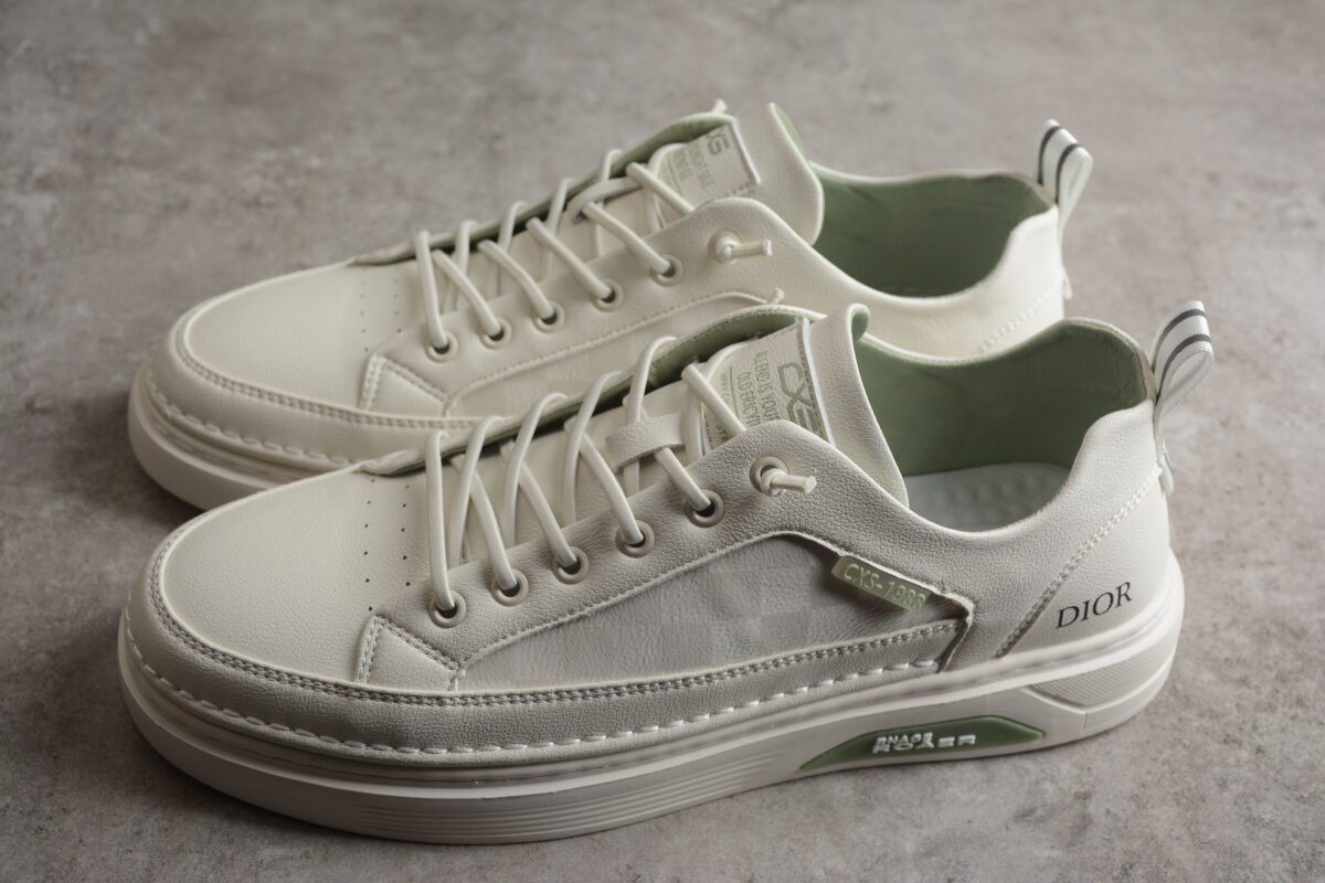 Dior Low-Top Sneaker – White/Green Accents