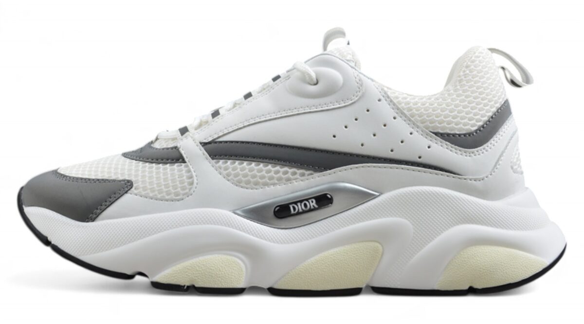 Dior Airmesh Sneaker – White Mesh with Grey Leather Overlays