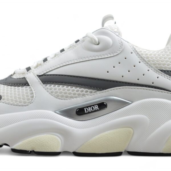 Dior Airmesh Sneaker – White Mesh with Grey Leather Overlays