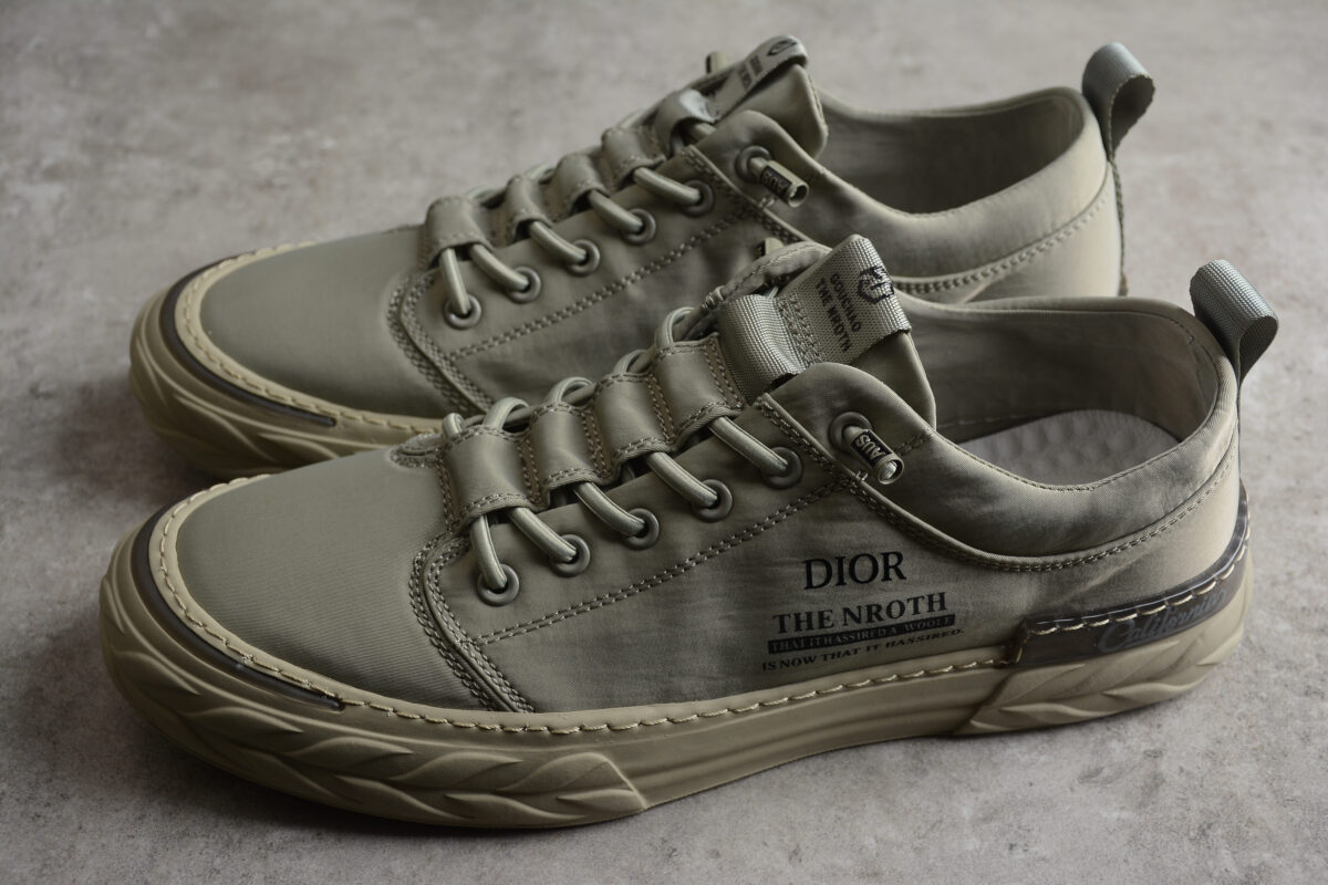 Dior x The North Collaboration-Inspired Low-Top Sneaker – Khaki