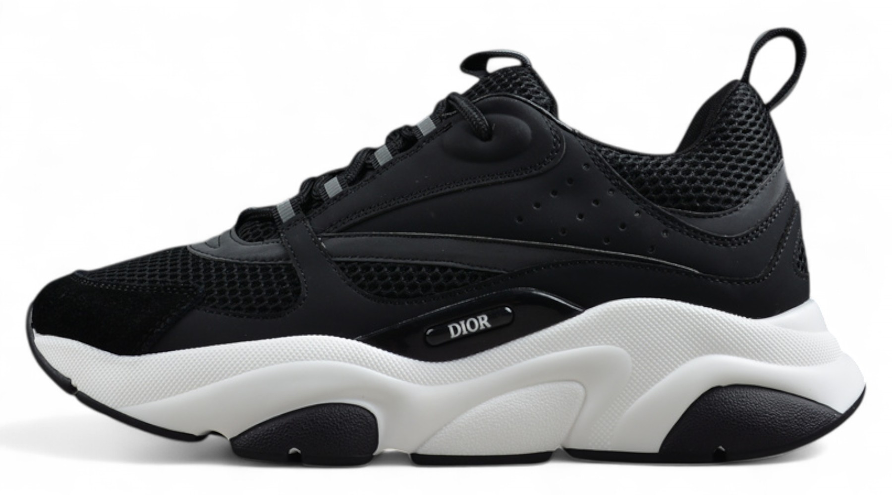 Dior Airmesh Sneaker – Black Technical Mesh with White Sculpted Sole
