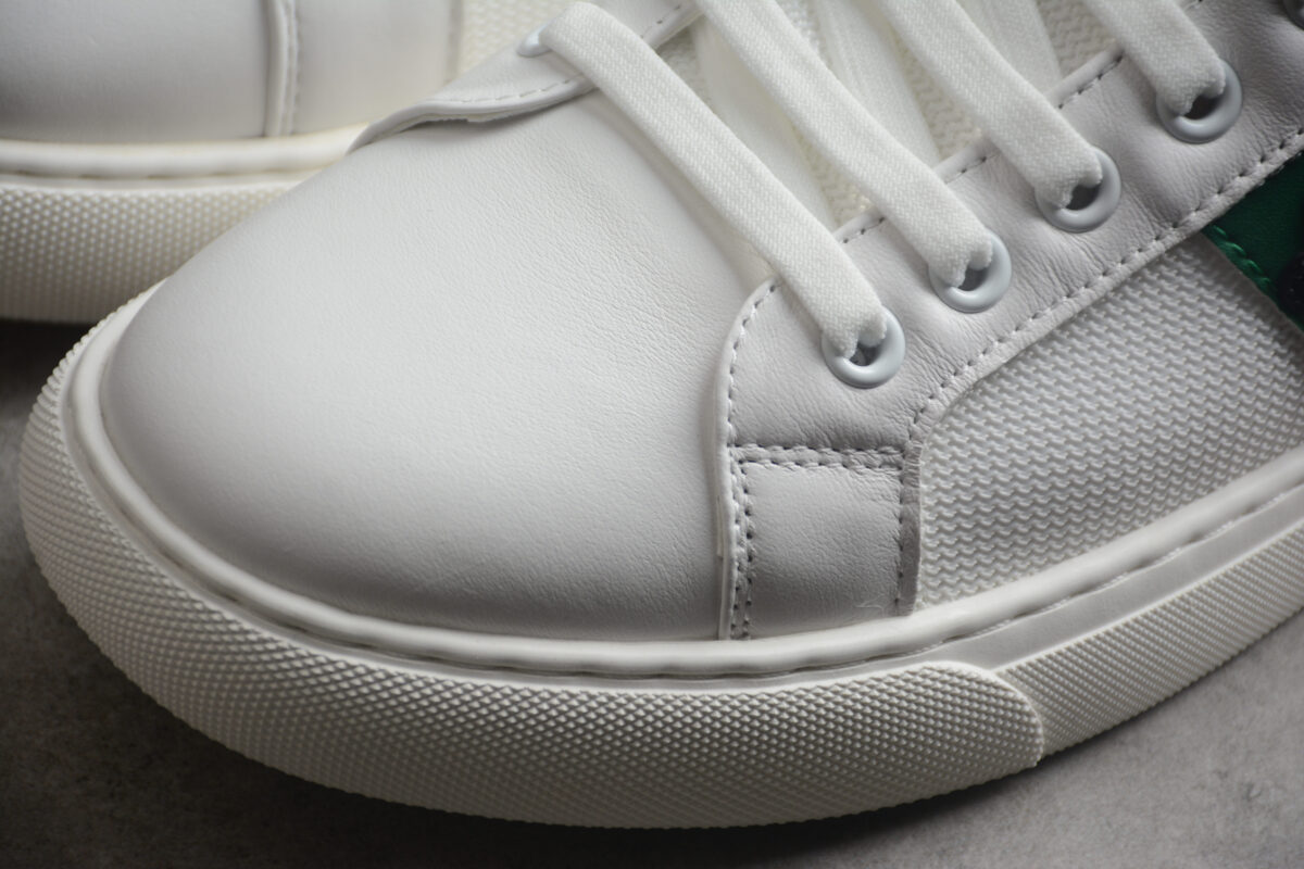 Dior Low-Top Sneaker with Green Panel & Embroidered Logo