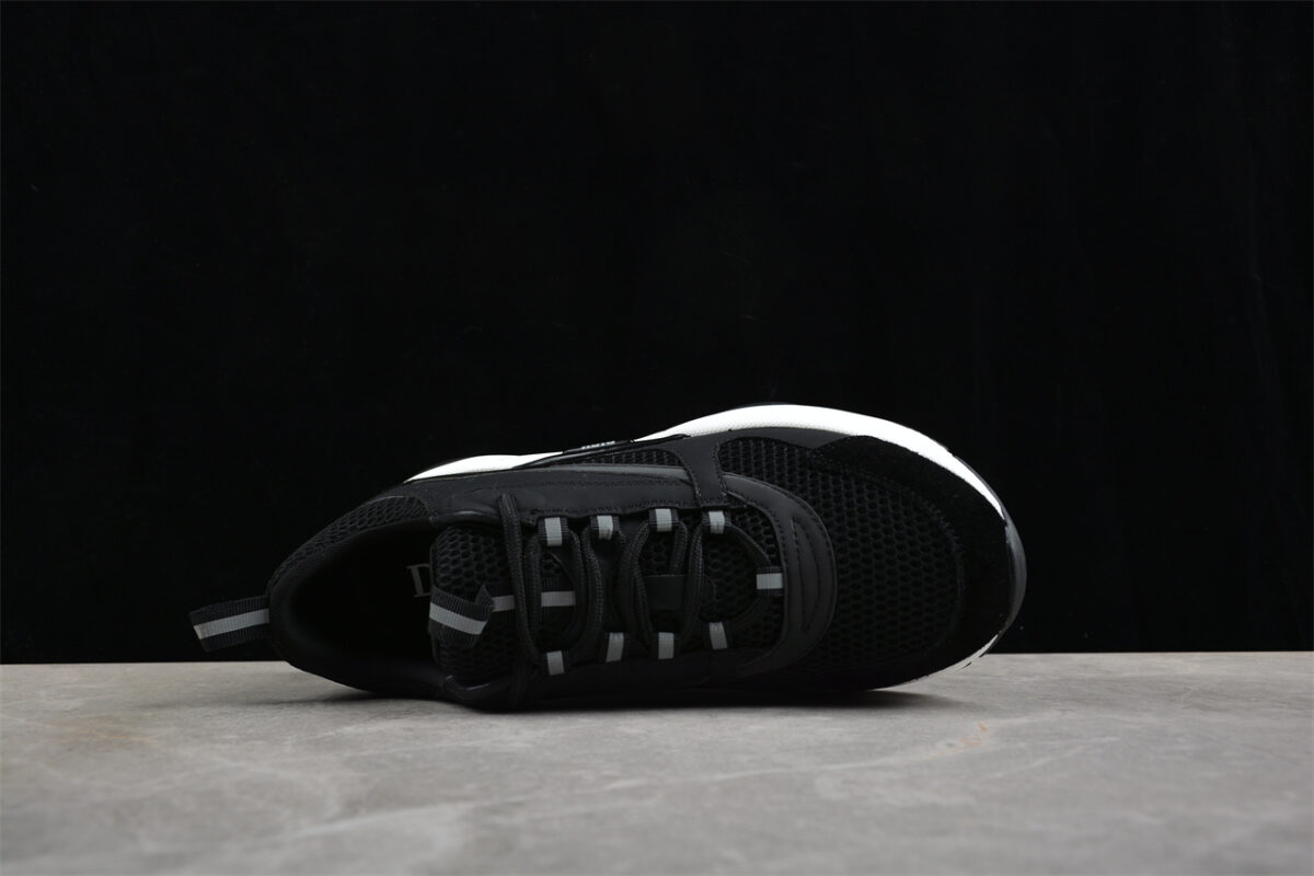 Dior Airmesh Sneaker – Black Technical Mesh with White Sculpted Sole