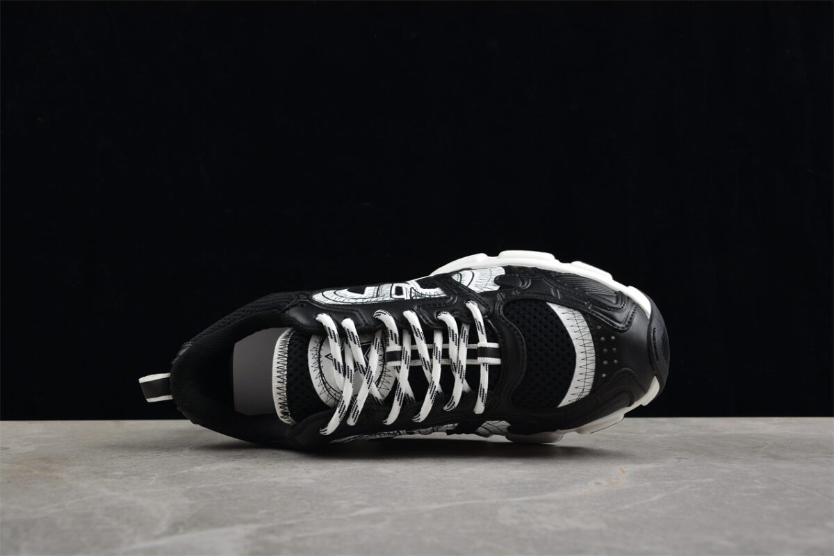 Dior B22 Sneaker – Black Mesh with White Graphic Detailing
