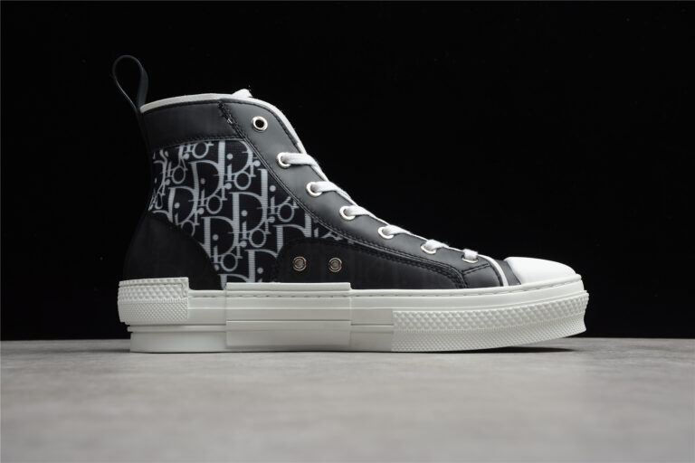 Dior B23 Oblique Low-Top Sneaker – Black with Gum Sole (Copy)