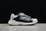 Dior B30 Sneaker – Silver Mesh with Black and Orange Accents