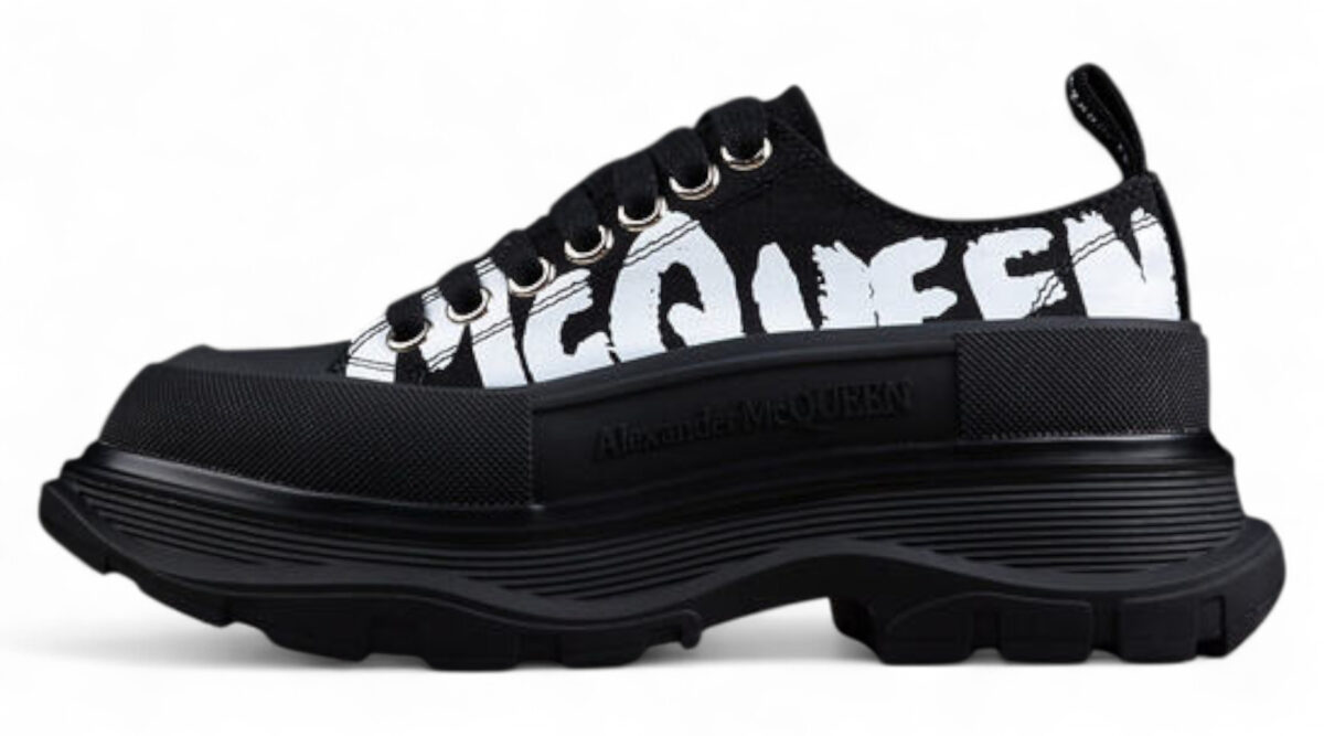 Alexander McQueen Tread Slick Low – Black/White Logo