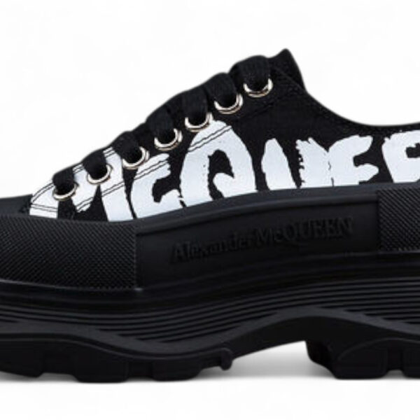 Alexander McQueen Tread Slick Low – Black/White Logo