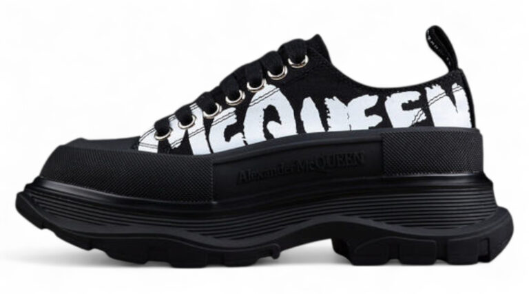 Alexander McQueen Tread Slick Low – Black/White Logo